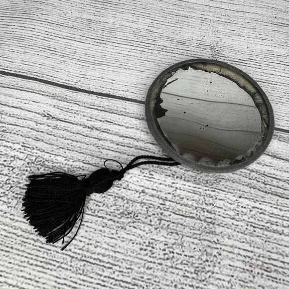 Pierre Balmain Gray Suede Vintage Clutch Bag With Coin Purse And Compact Mirror - Picture 8 of 13